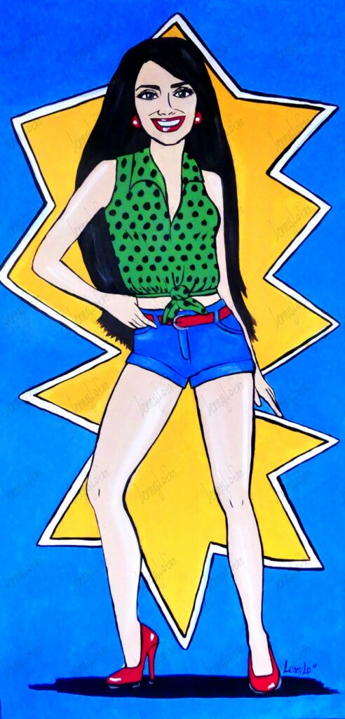 Pop Latina. Acryl auf Leinwand 100 x 50 cm. 2018. € 220,00.